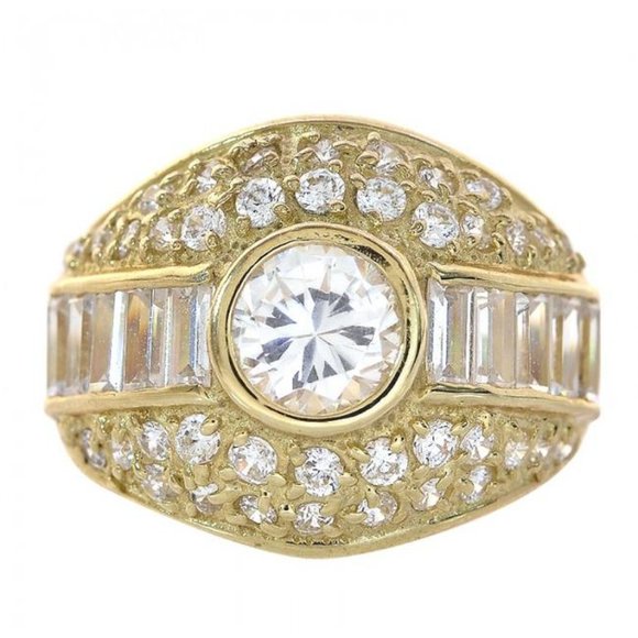 3.00 Carat Cubic Zirconia 14K Yellow Gold Ring
